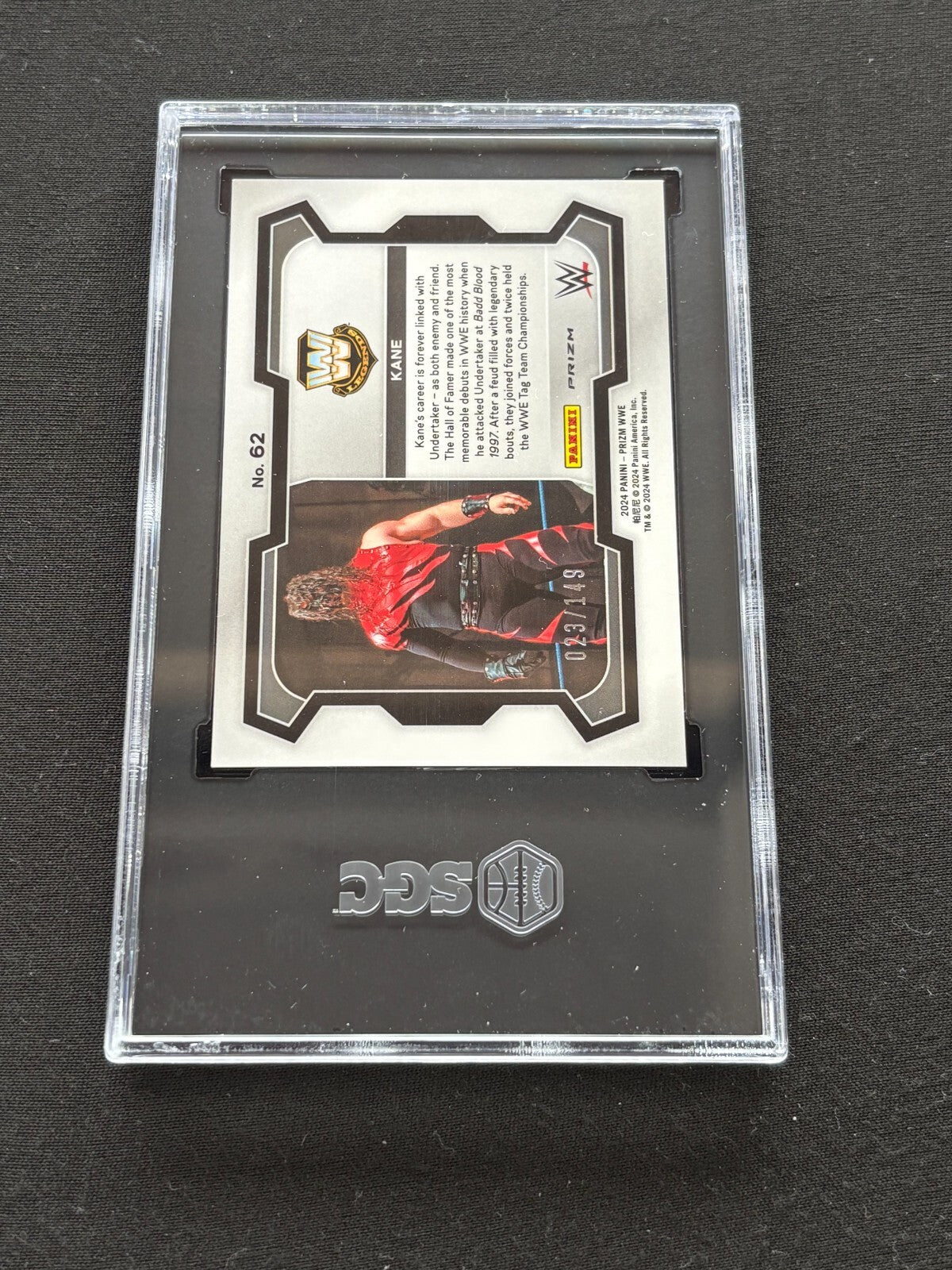 Kane 2024 Prizm Purple Prizm 23/149 WWE Wrestling #61 SGC 10