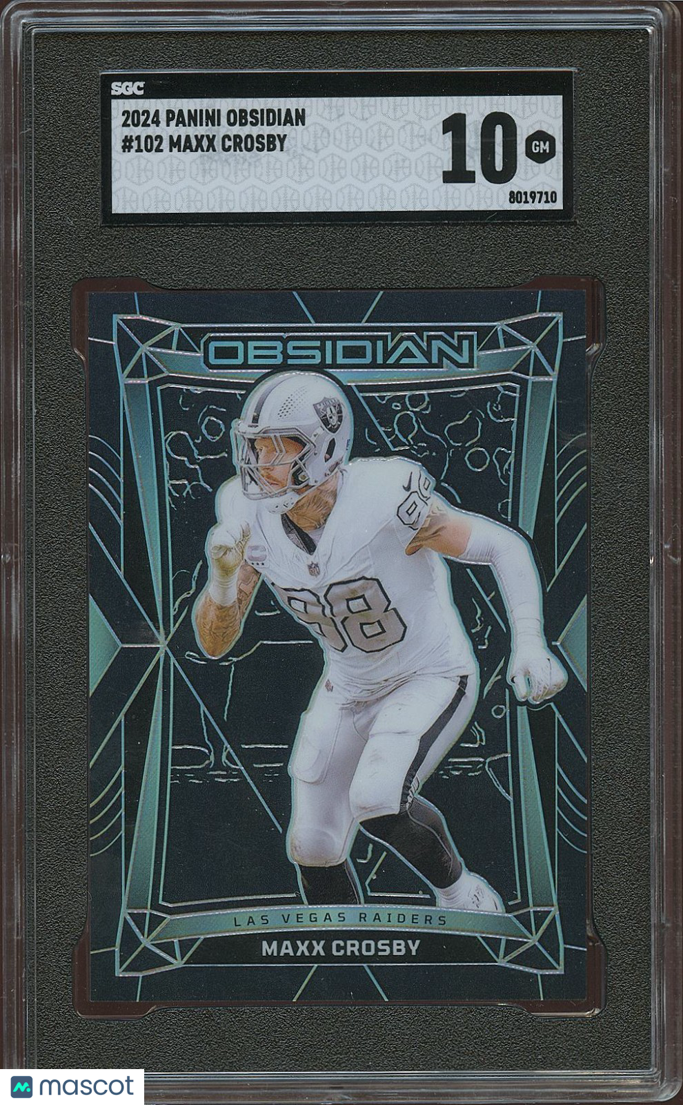 Maxx Crosby 2024 Panini Obsidian Card Las Vegas Raiders #102 SGC 10