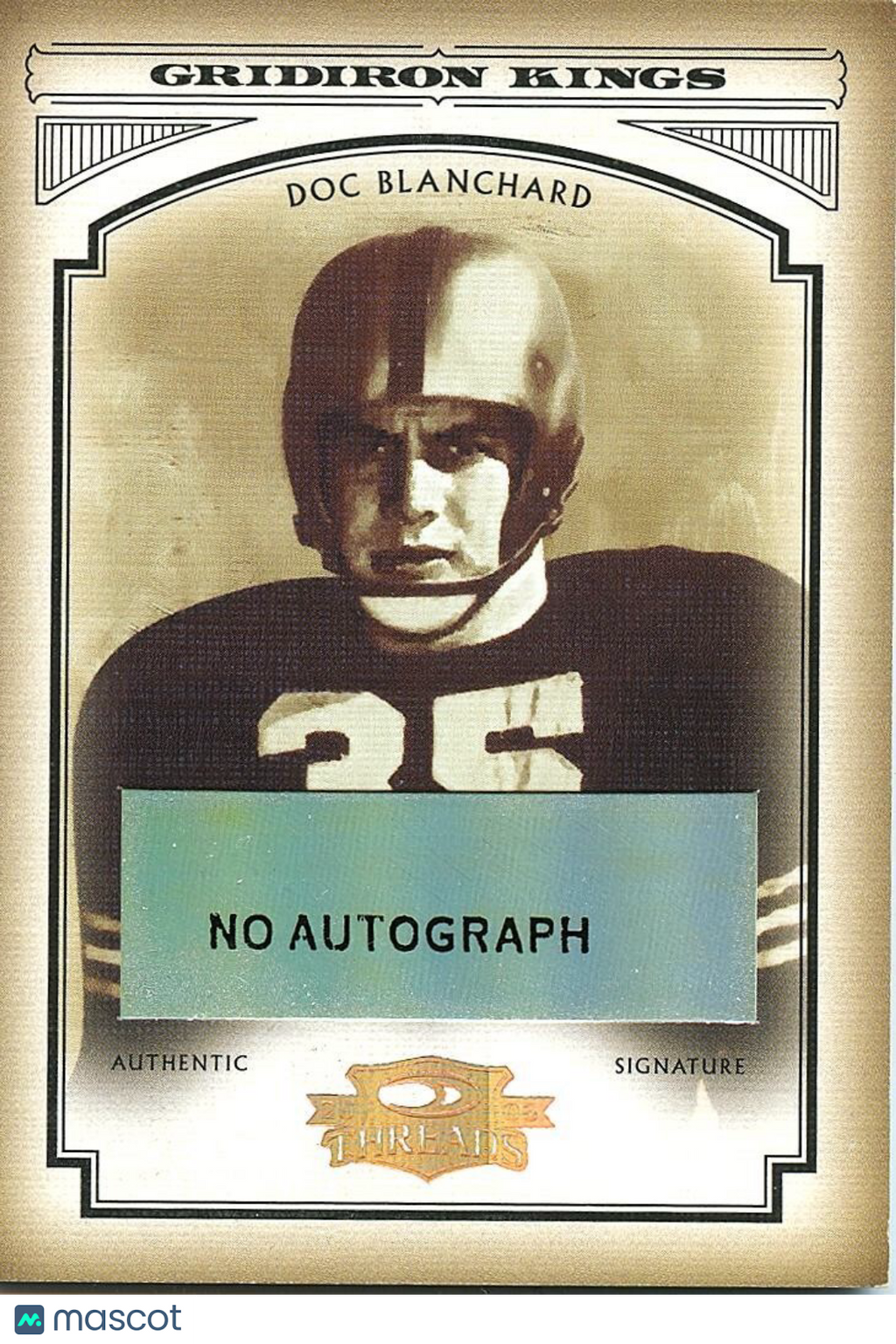 Doc Blanchard 2006 Donruss Threads No Autograph Error Army Air Force