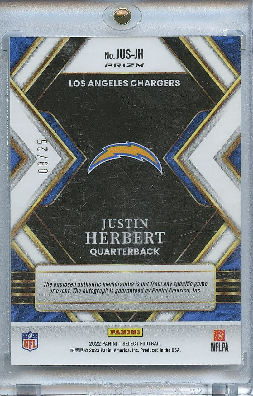 Justin Herbert 2022 Select Tie-Dye Auto Autograph Patch Los Angeles Chargers /25