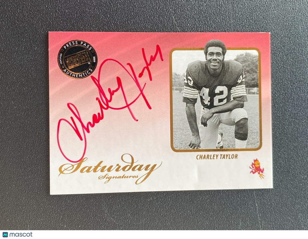 Charley Taylor 2009 Press Pass Red Ink SSP Auto Autograph Arizona State PR /75