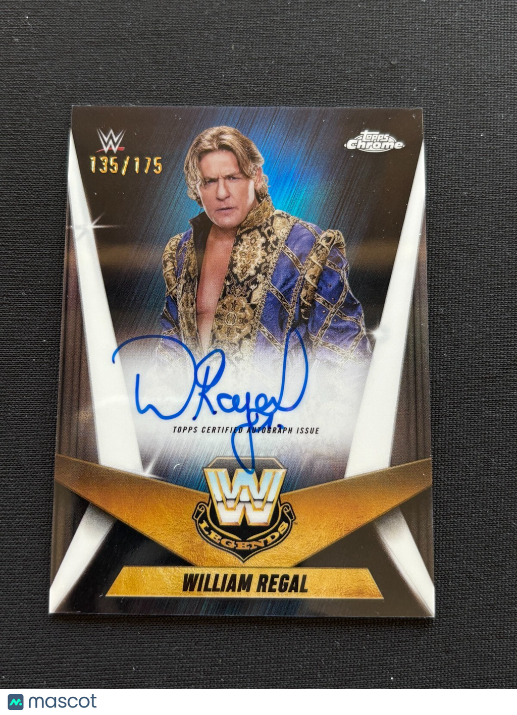 William Regal 2025 Topps Chrome On Card Auto Autograph WWE Wrestling 135/175