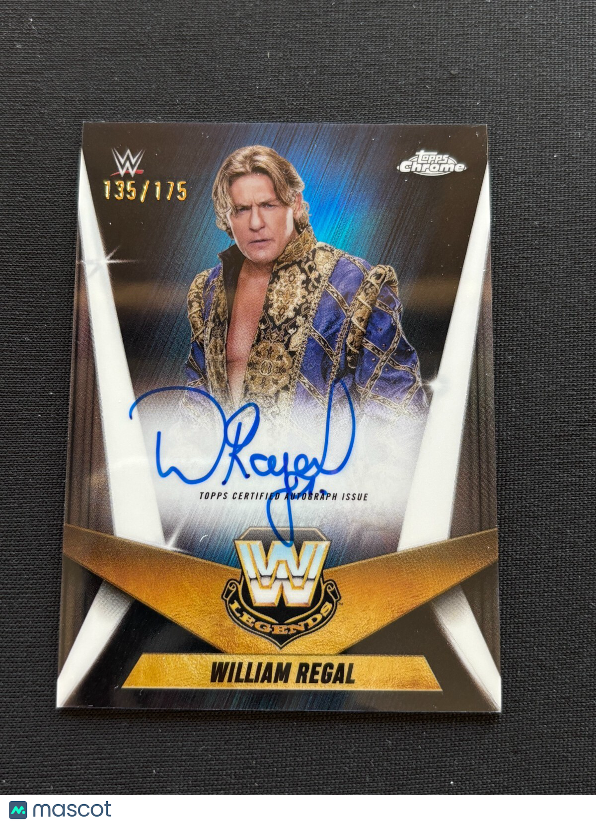 William Regal 2025 Topps Chrome On Card Auto Autograph WWE Wrestling 135/175