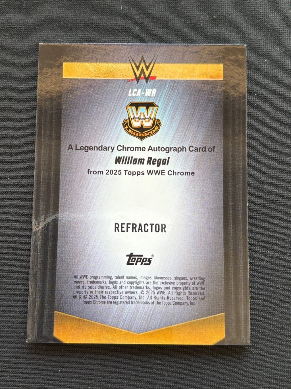 William Regal 2025 Topps Chrome On Card Auto Autograph WWE Wrestling 135/175