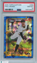 Paul Skenes 2025 Topps Chrome Sapphire 2nd Year Pittsburgh Pirates #300 PSA 10