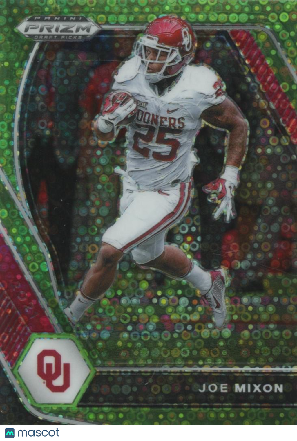 Joe Mixon 2021 Prizm Draft Neon Green Disco SSP Oklahoma Sooners 3/5