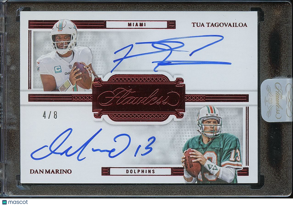 Dan Marino / Tua Tagovailoa 2022 Flawless Auto Autograph Miami Dolphins 4/8