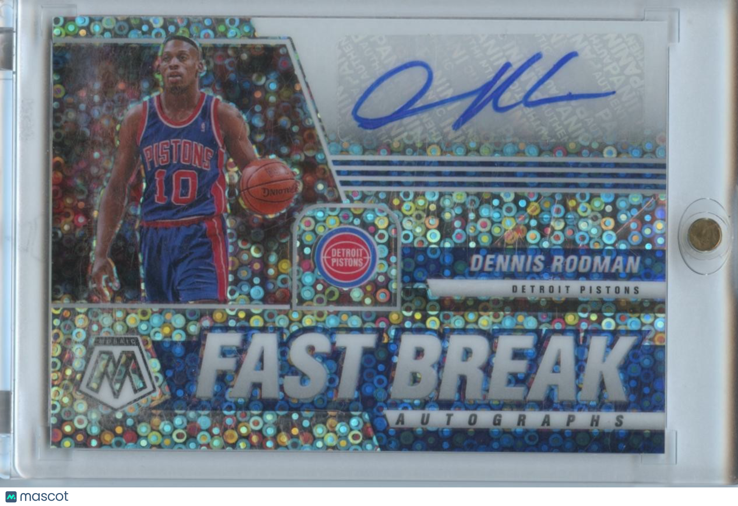 Dennis Rodman 2020-21 Mosaic Fastbreak Auto Autograph Detroit Pistons