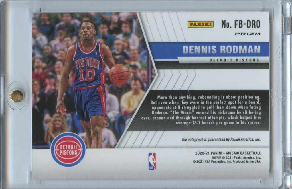 Dennis Rodman 2020-21 Mosaic Fastbreak Auto Autograph Detroit Pistons
