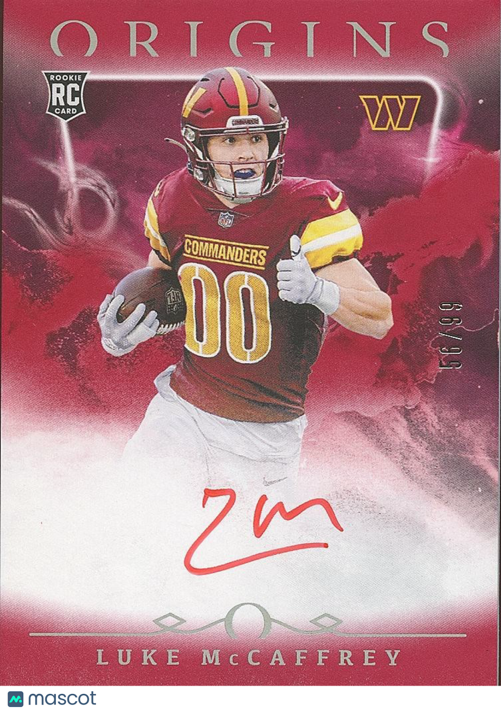 Luke Mccaffrey 2024 Origins Red Ink Auto Autograph RC SSP Commanders 56/99
