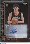 Yang Hansen 2025-26 Topps Chrome Auto Autograph Rookie RC Portland Trail Blazers