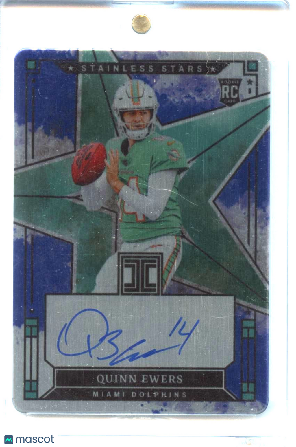 Quinn Ewers 2025 Impeccable Metal Auto Autograph RC Miami Dolphins 7/49