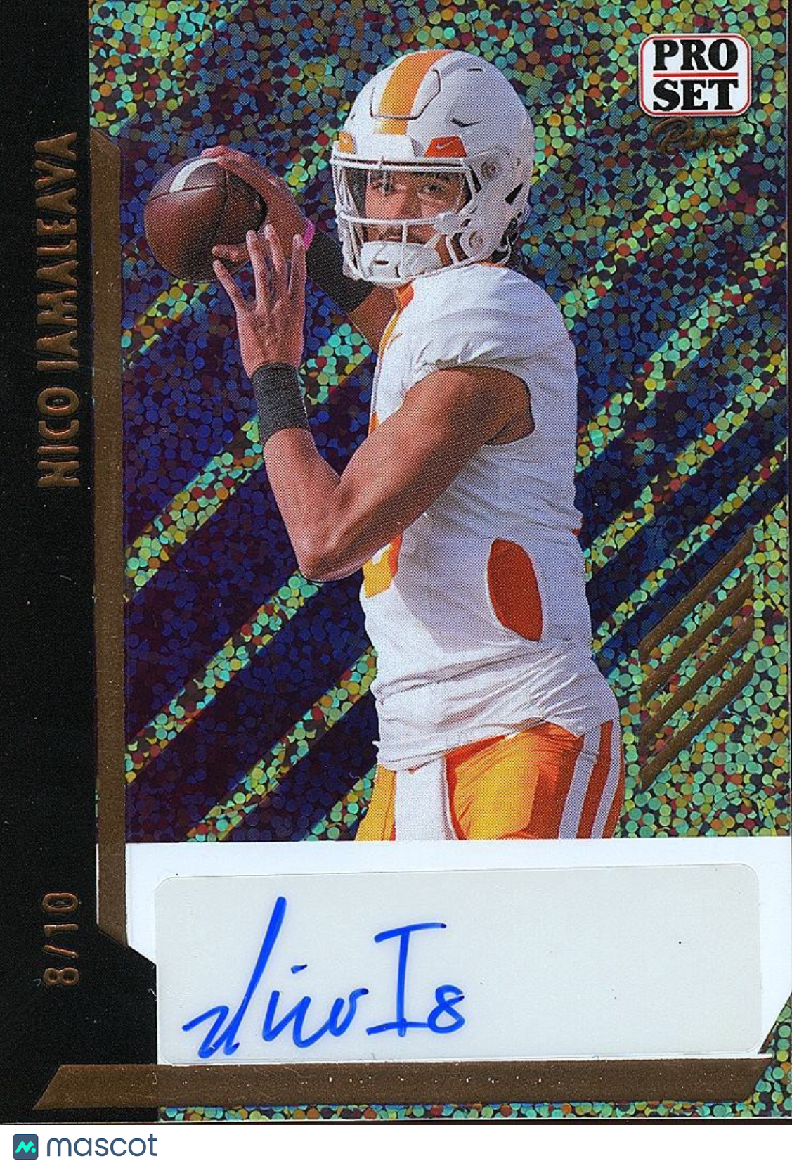 Nico Iamaleava 2024 Leaf Pro Set Auto Autograph RC JERSEY NUMBER Tennessee 8/10