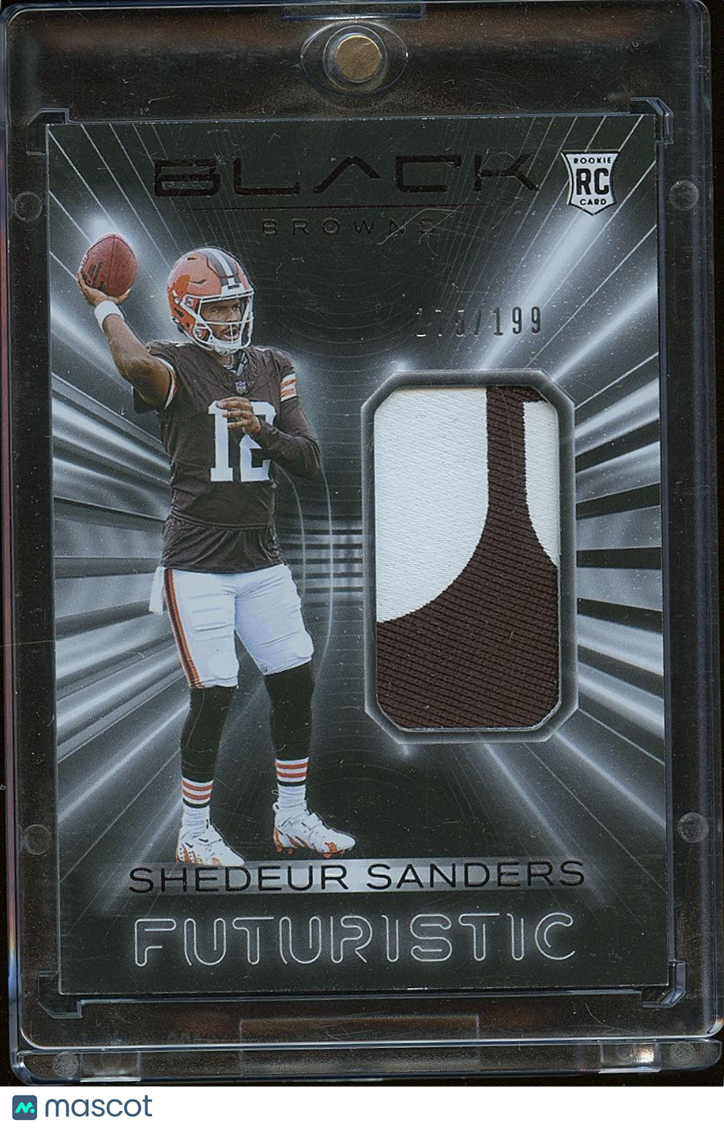 Shedeur Sanders 2025 Panini Black Jersey Patch Rookie Cleveland Browns 175/199