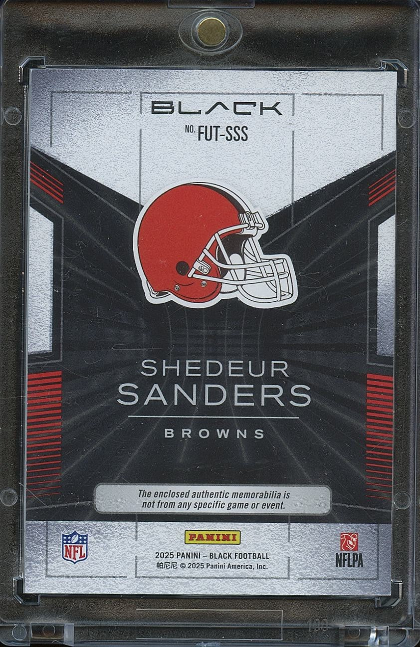 Shedeur Sanders 2025 Panini Black Jersey Patch Rookie Cleveland Browns 175/199