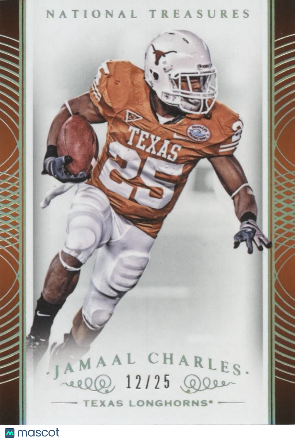 Jamaal Charles 2015 National Treasures SILVER Texas Longhorns 12/25 #53