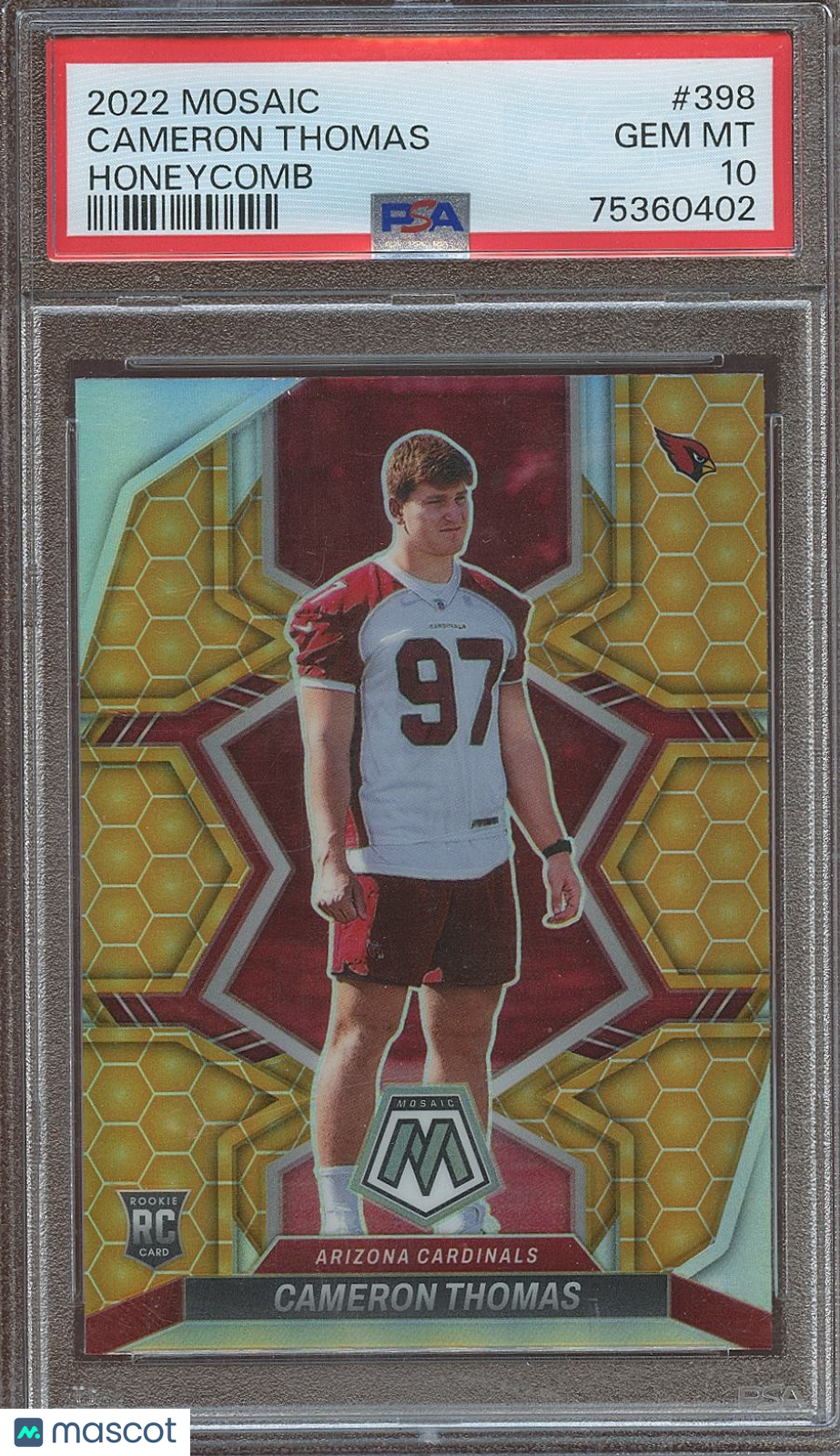 Cameron Thomas 2022 Mosaic Honeycomb Prizm SSP Cardinals CASE HIT PSA 10