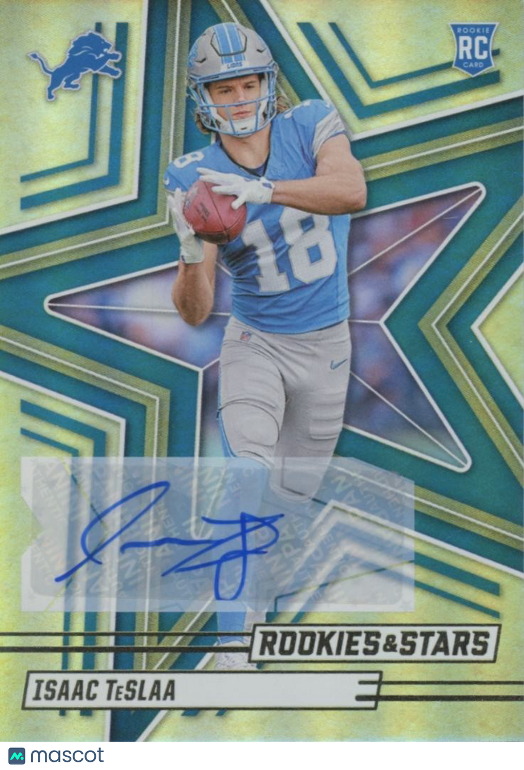 Isaac Teslaa 2025 Rookies & Stars Auto Autograph RC Rookie Detroit Lions