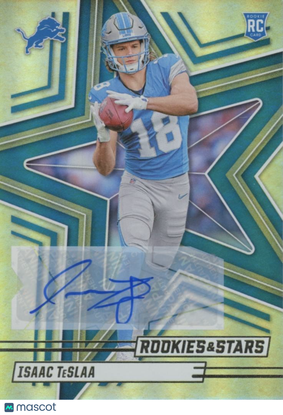 Isaac Teslaa 2025 Rookies & Stars Auto Autograph RC Rookie Detroit Lions