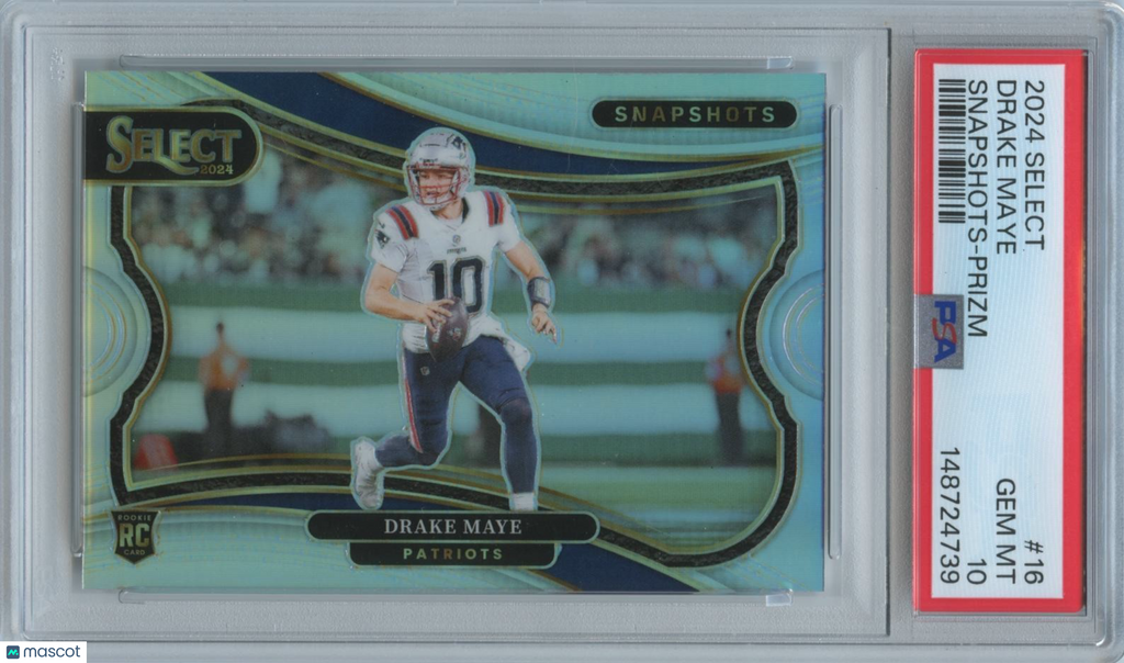 Drake Maye 2024 Select Snapshots Silver Prizm Rookie RC NE Patriots PSA 10