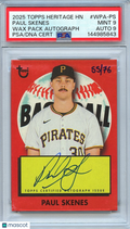 Paul Skenes 2025 Topps Heritage WaxPack Auto Autograph Pirates 55/76 PSA 9