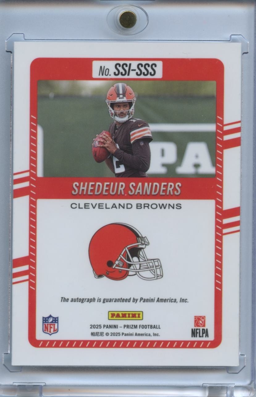 Shedeur Sanders 2025 Prizm Silver Auto Autograph RC Rookie Cleveland Browns