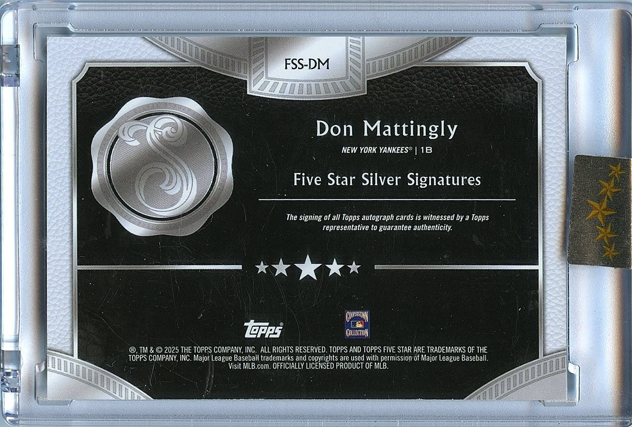 Don Mattingly 2025 Topps Five Star Auto Autograph New York Yankees 1/15