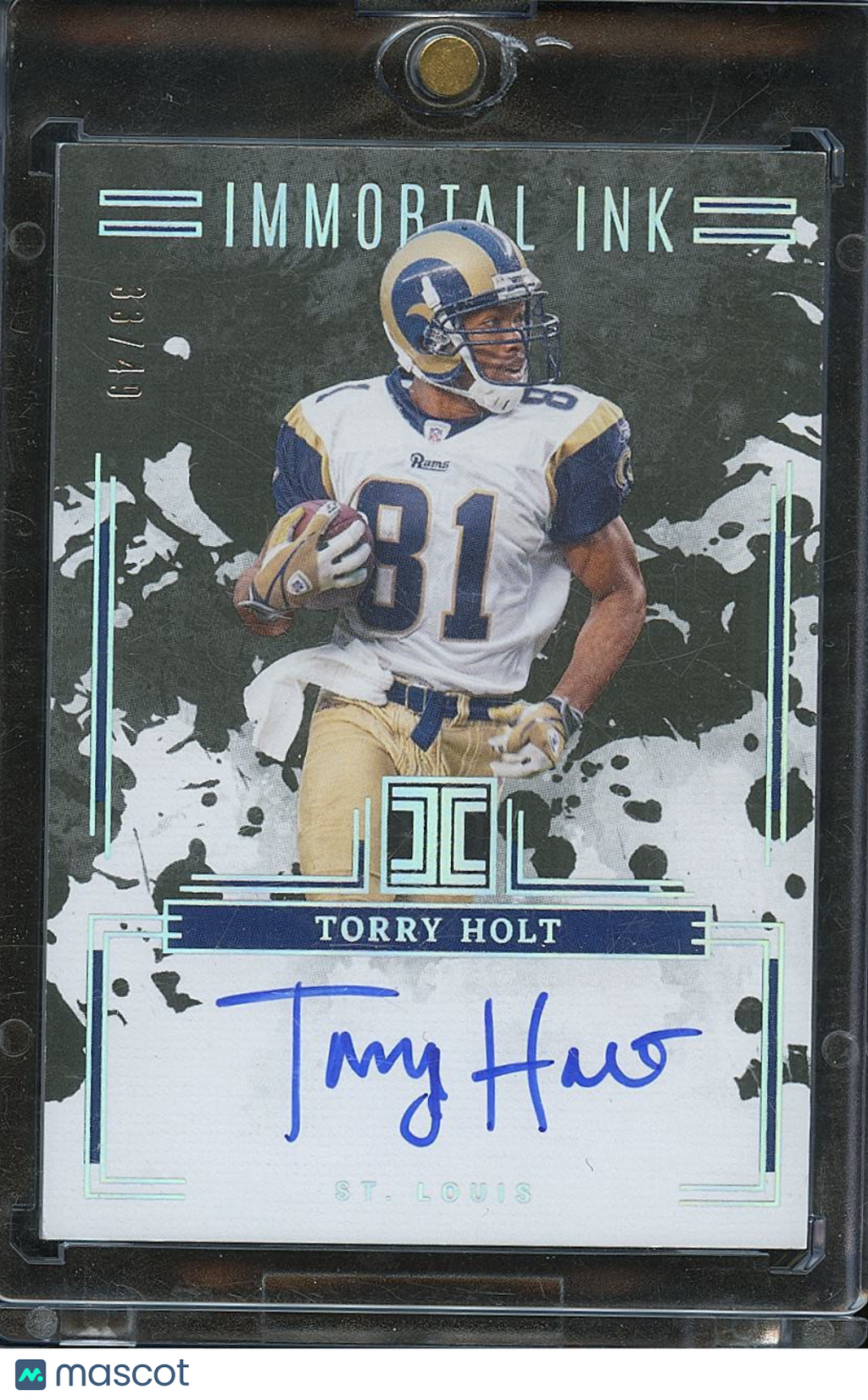 Torry Holt 2025 Impeccable Ink On Card Auto Autograph St. Louis Rams 33/49