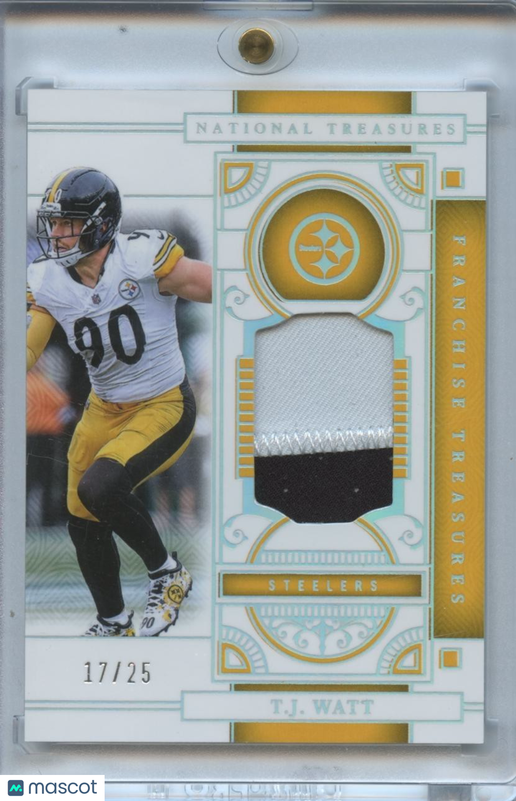 T.J. Watt 2025 National Treasures Jersey Patch Pittsburgh Steelers 17/25