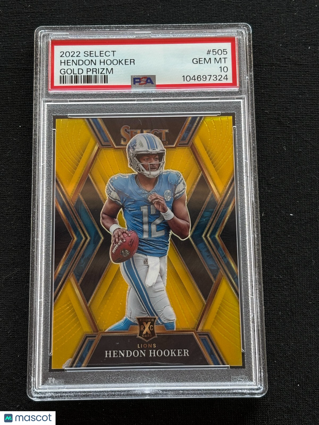 Hendon Hooker 2022 Select XRC Gold Prizm Rookie RC Detroit Lions 3/10 PSA 10