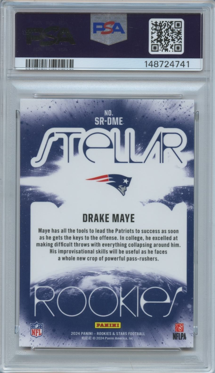 Drake Maye 2024 Rookies & Stars Stellar Rookie RED RC Patriots PSA 9