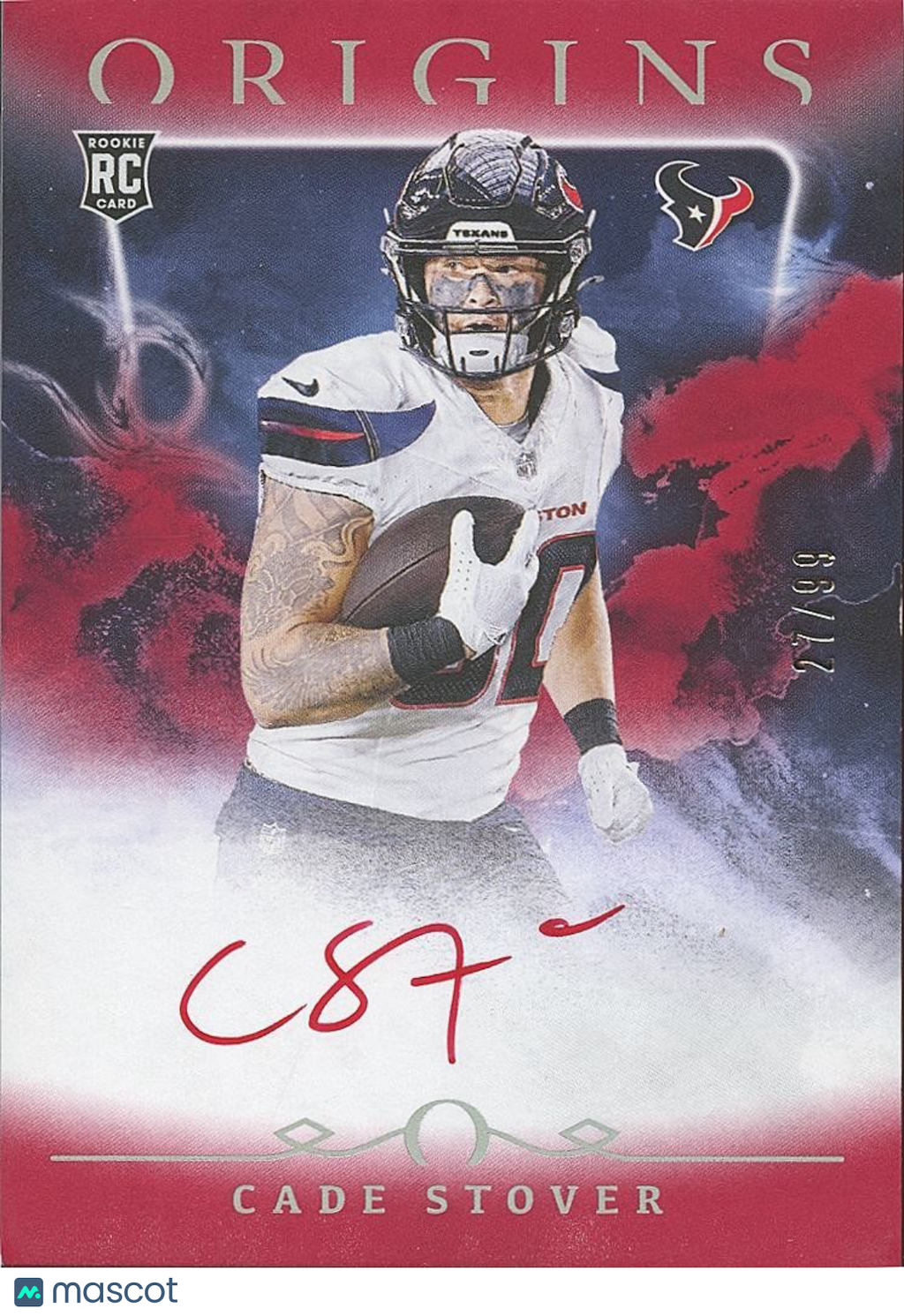 Cade Stover 2024 Origins Red Ink Auto Autograph RC Houston Texans 27/99