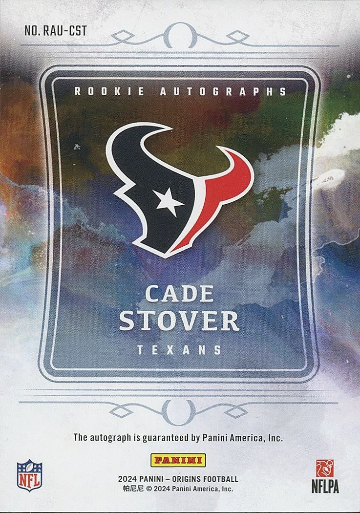 Cade Stover 2024 Origins Red Ink Auto Autograph RC Houston Texans 27/99