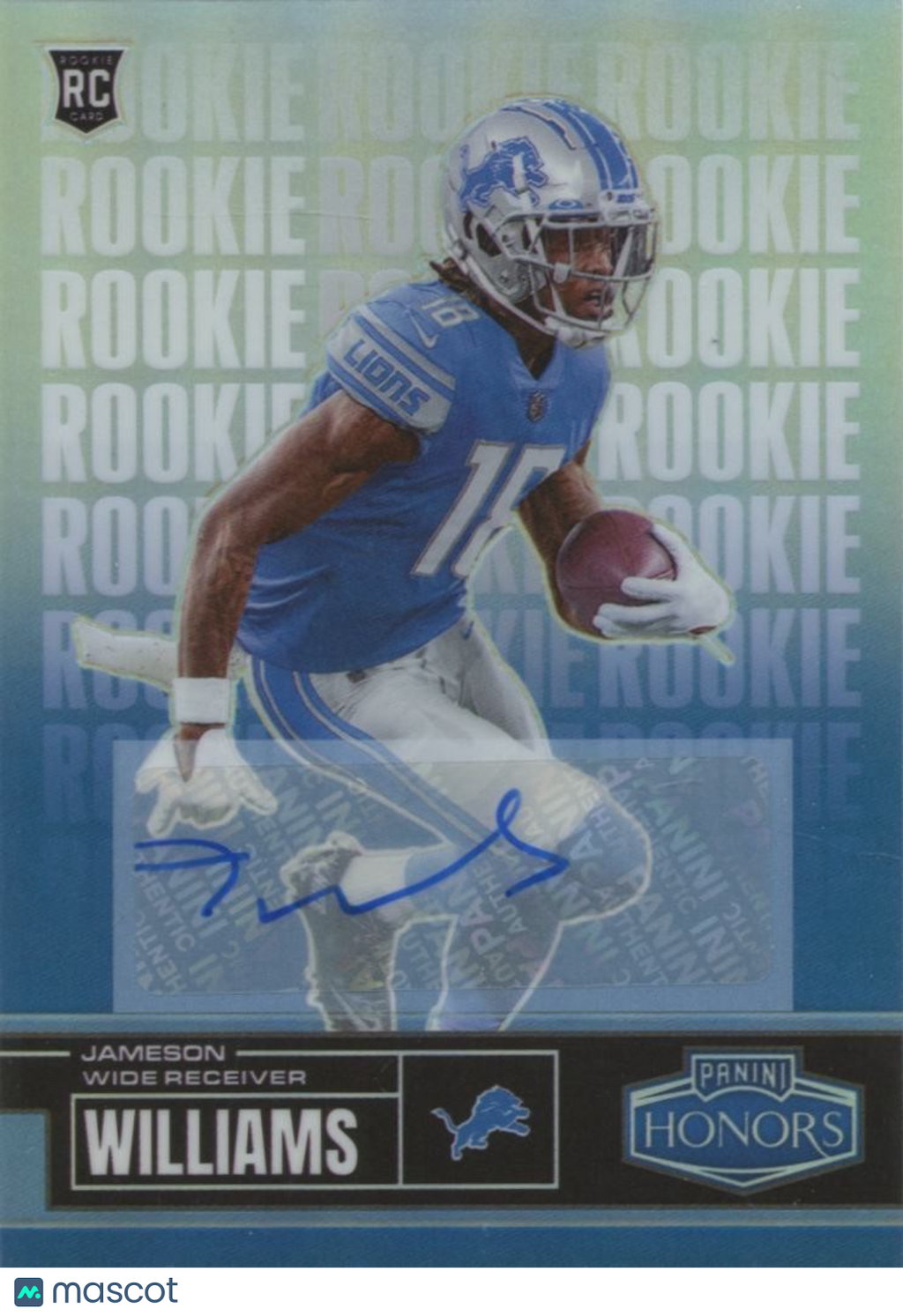 Jameson Williams 2022 Honors Auto Autograph Rookie RC Detroit Lions 2/25