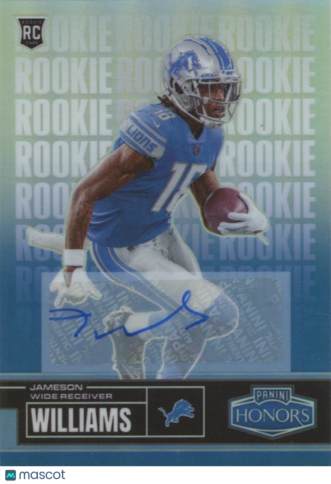 Jameson Williams 2022 Honors Auto Autograph Rookie RC Detroit Lions 2/25