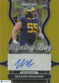 Mason Graham 2025 Prizm Draft GOLD Auto Autogrph RC Michigan Wolverines 7/10