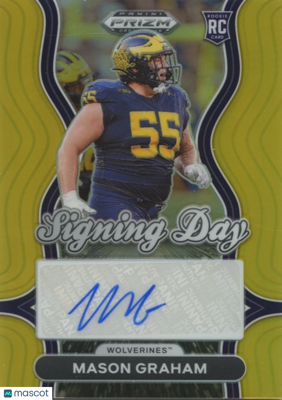 Mason Graham 2025 Prizm Draft GOLD Auto Autogrph RC Michigan Wolverines 7/10