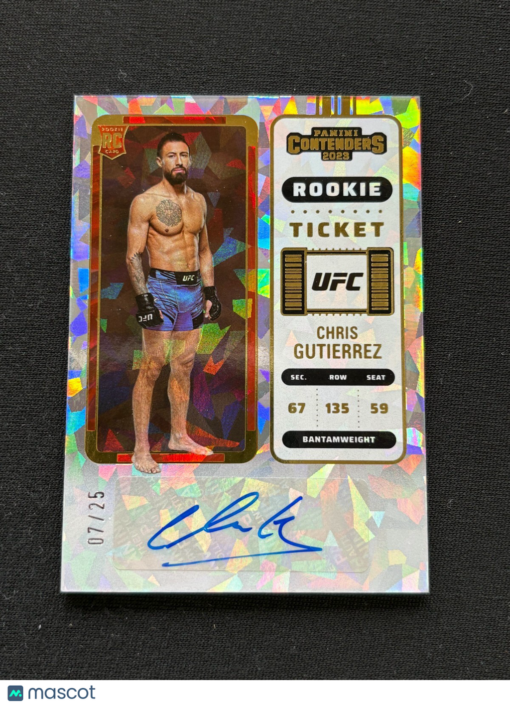 Chris Gutierrez 2023 Contenders Cracked Ice Auto Autograph RC Rookie UFC 7/25