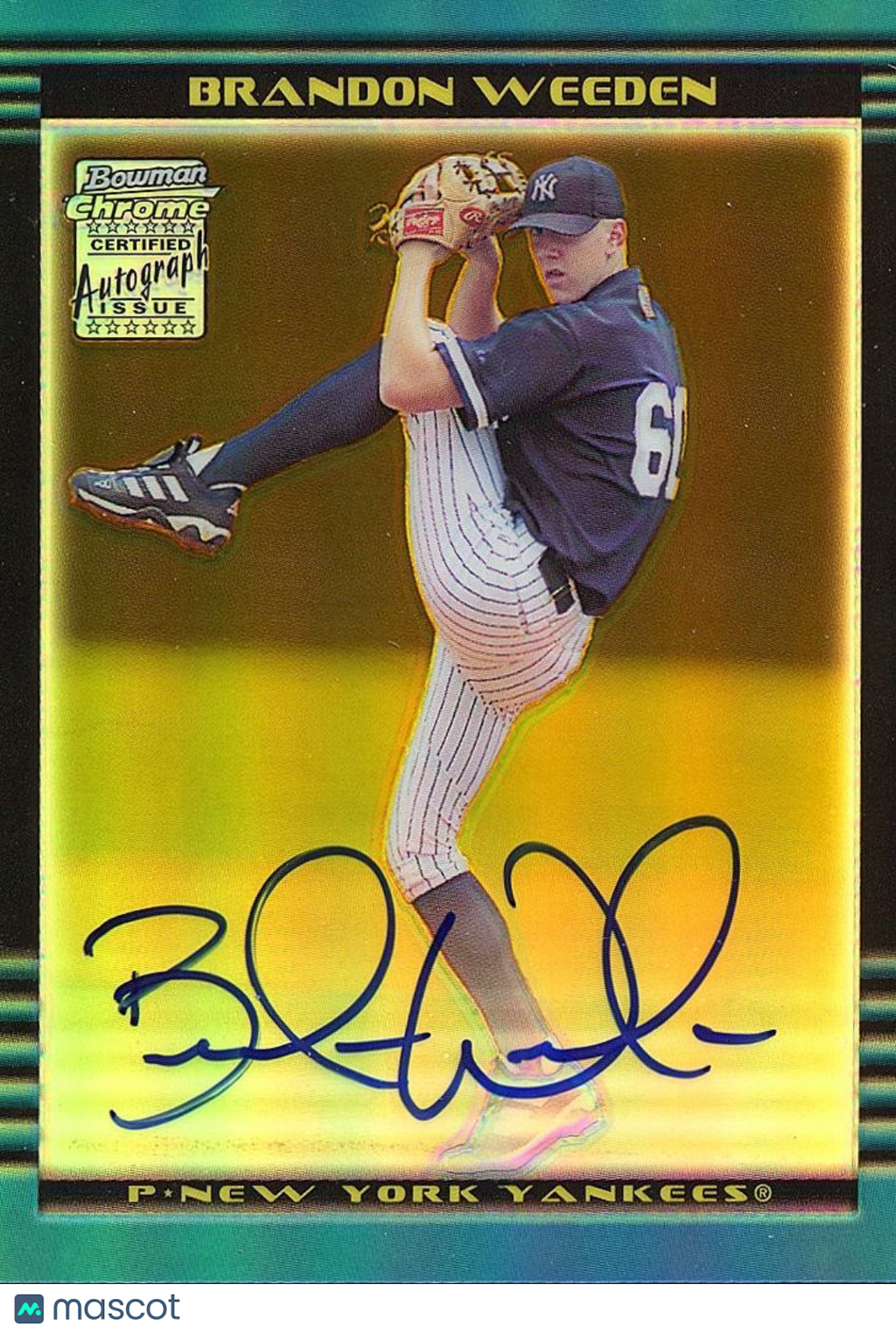 Brandon Weeden 2002 Bowman Chrome GOLD Auto Autograph Yankees OSU Cowboys