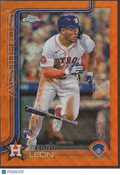 Pedro Leon 2025 Topps Chrome Orange Wave Refractor RC Rookie Astros 12/25