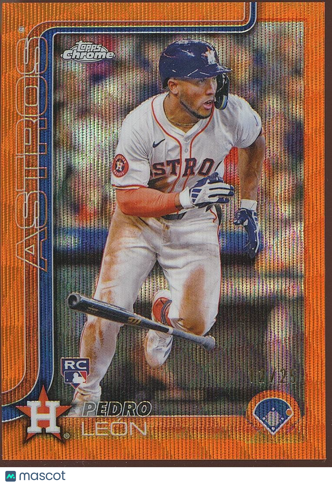 Pedro Leon 2025 Topps Chrome Orange Wave Refractor RC Rookie Astros 12/25