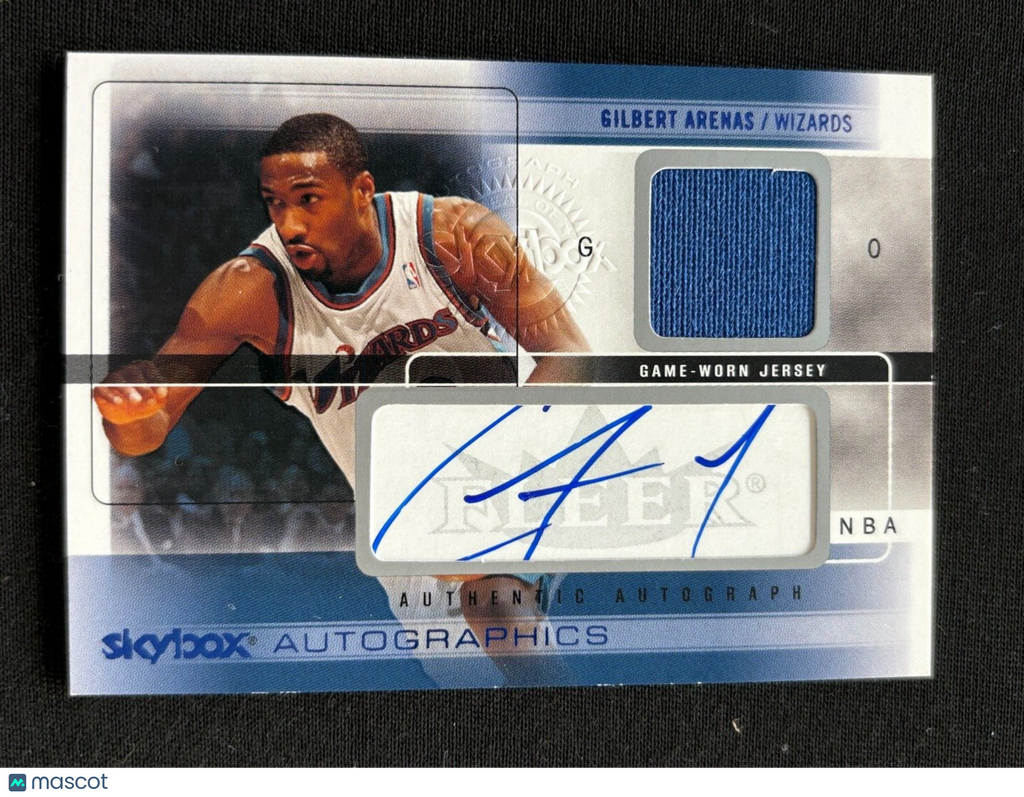 Gilbert Arenas 2004-05 Skybox Auto Autograph Game Worn Jersey Wizards 18/65