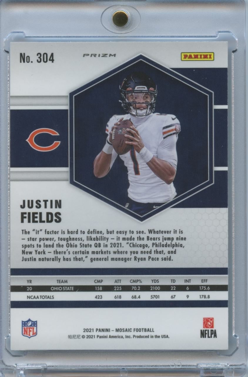 Justin Fields 2021 Mosaic Honeycomb SSP SHORTPRINT Rookie RC Bears #304