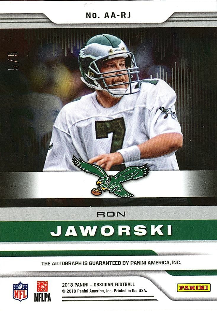 Ron Jaworski 2018 Obsidian Auto Autograph Red SSP Philadelphia Eagles 5/5
