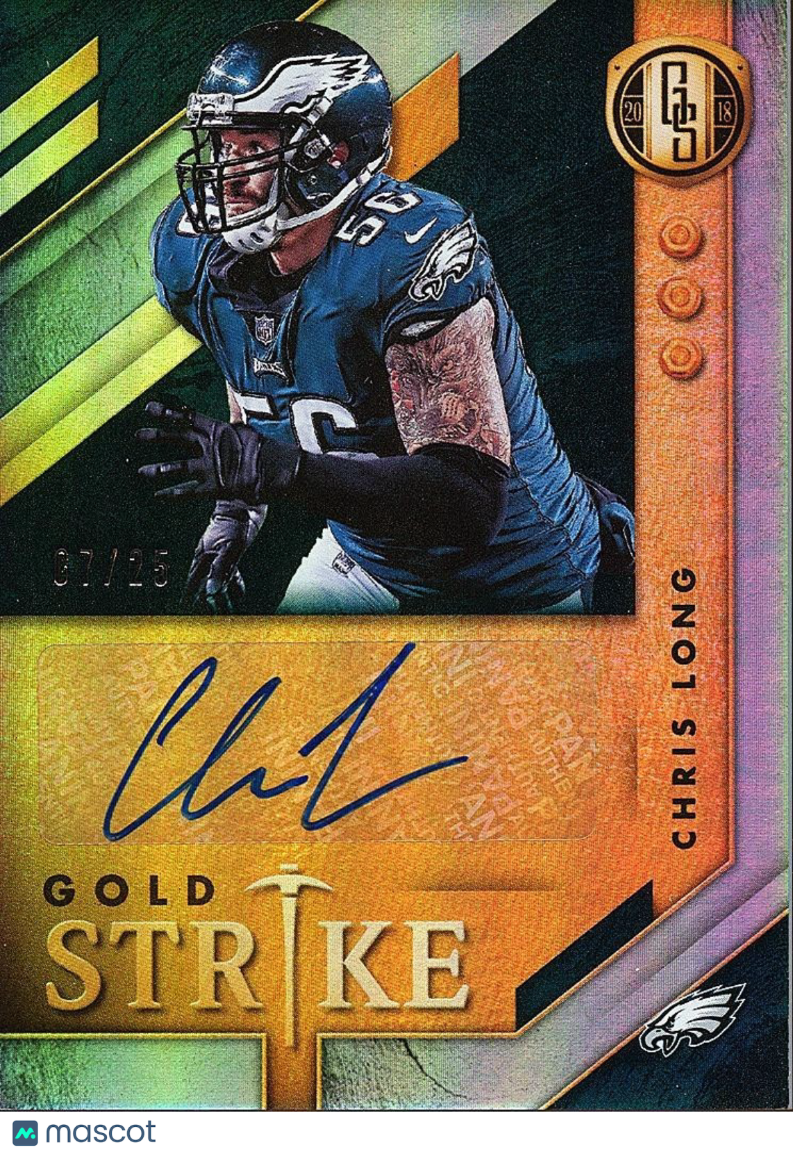 Chris Long 2018 Gold Standard Strike Auto Autograph Philadelphia Eagles 7/25