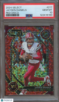 Jayden Daniels 2024 Select Club Red Disco Rookie RC Commanders 45/49 PSA 10