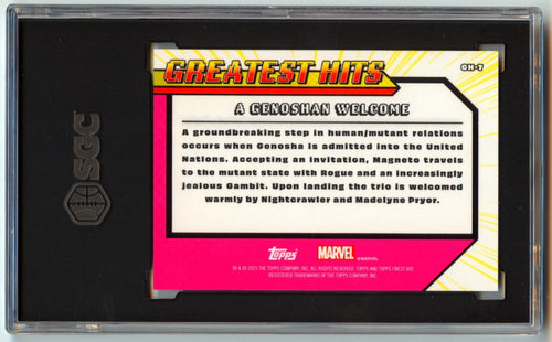 A Genoshan Welcome 2025 Topps Finest X-Men Laser Refractor 146/199 SGC 9.5