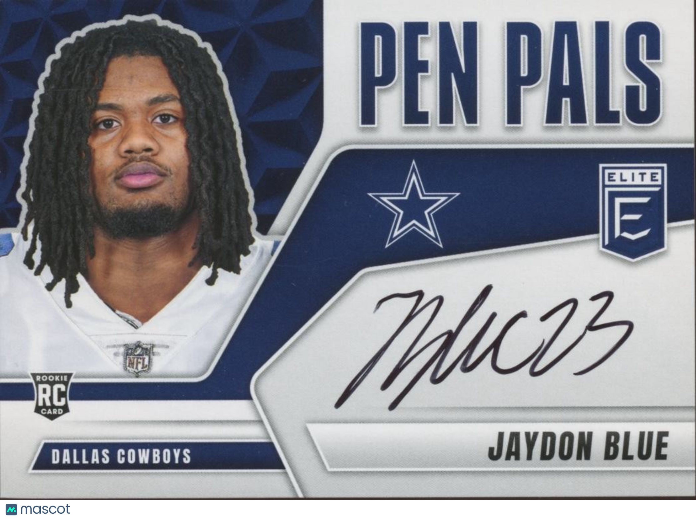Jaydon Blue 2025 Elite Pen Pals Auto Autograph RC Dallas Cowboys Longhorns