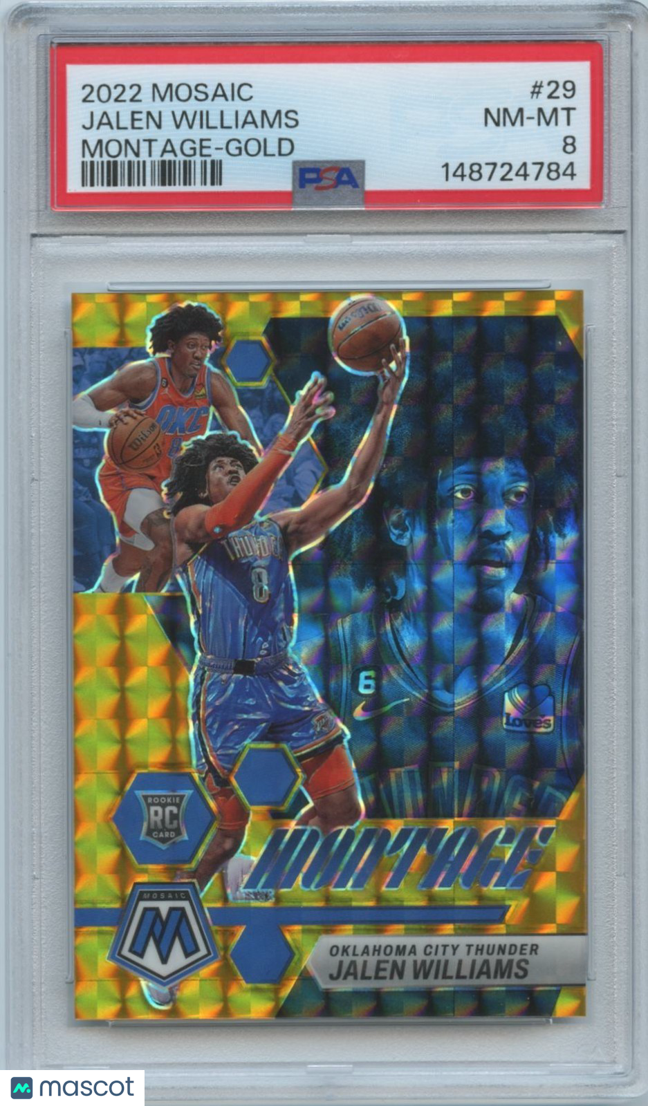 Jalen Williams 2022-23 Mosaic Montage GOLD Prizm Rookie 3/10 OKC Thunder PSA 8