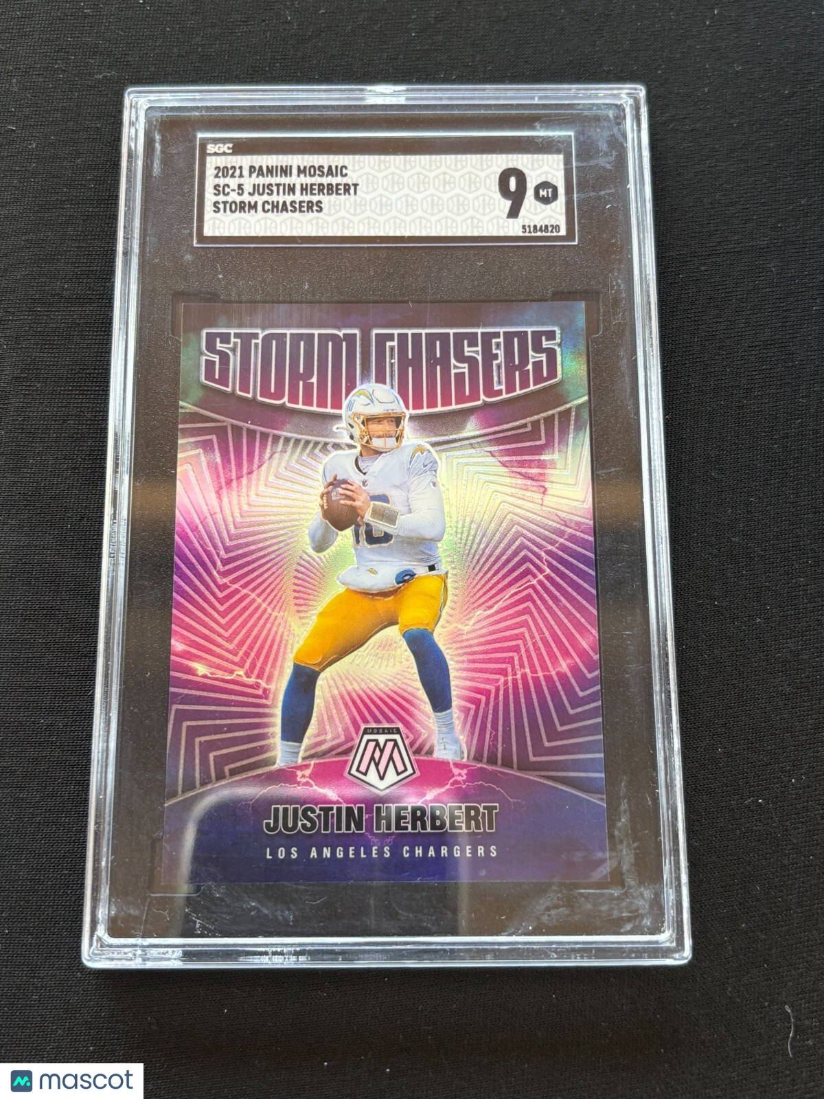 Justin Herbert 2021 Mosaic Storm Chasers SSP CASE HIT LA Chargers SGC 9